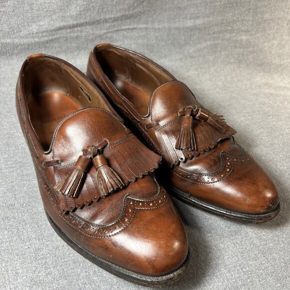 Allen Edmonds Mansfield Brown Leather Tassel Loafers Shoes Men Size 9.5 D - Picture 2 of 12